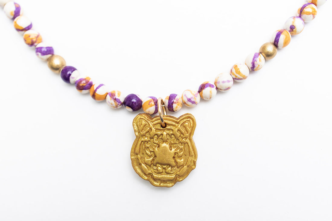 Orange & Purple Jasper with Small Tiger