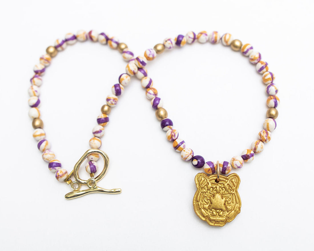 Orange & Purple Jasper with Small Tiger