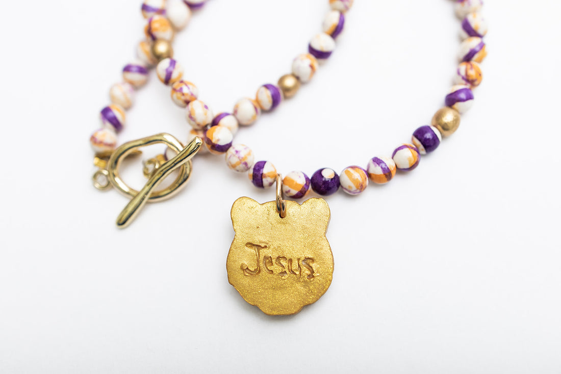 Orange & Purple Jasper with Small Tiger