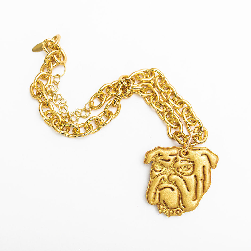 Gold Chain Medium with Bulldog Face