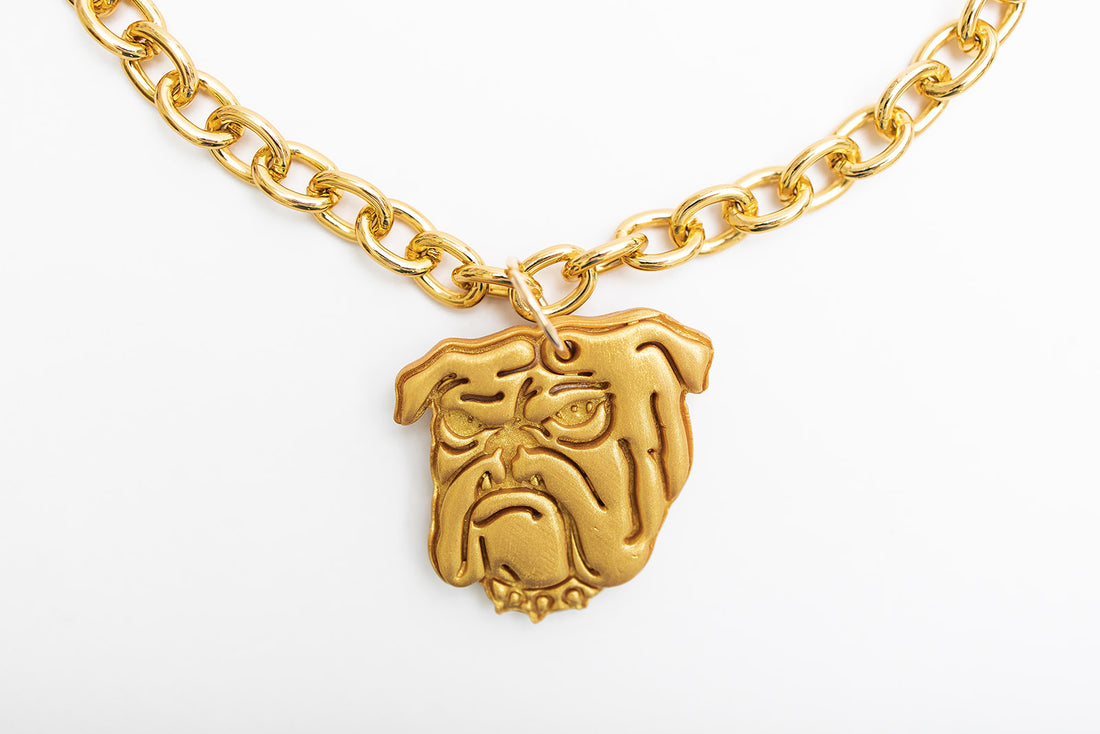 Gold Chain Medium with Bulldog Face