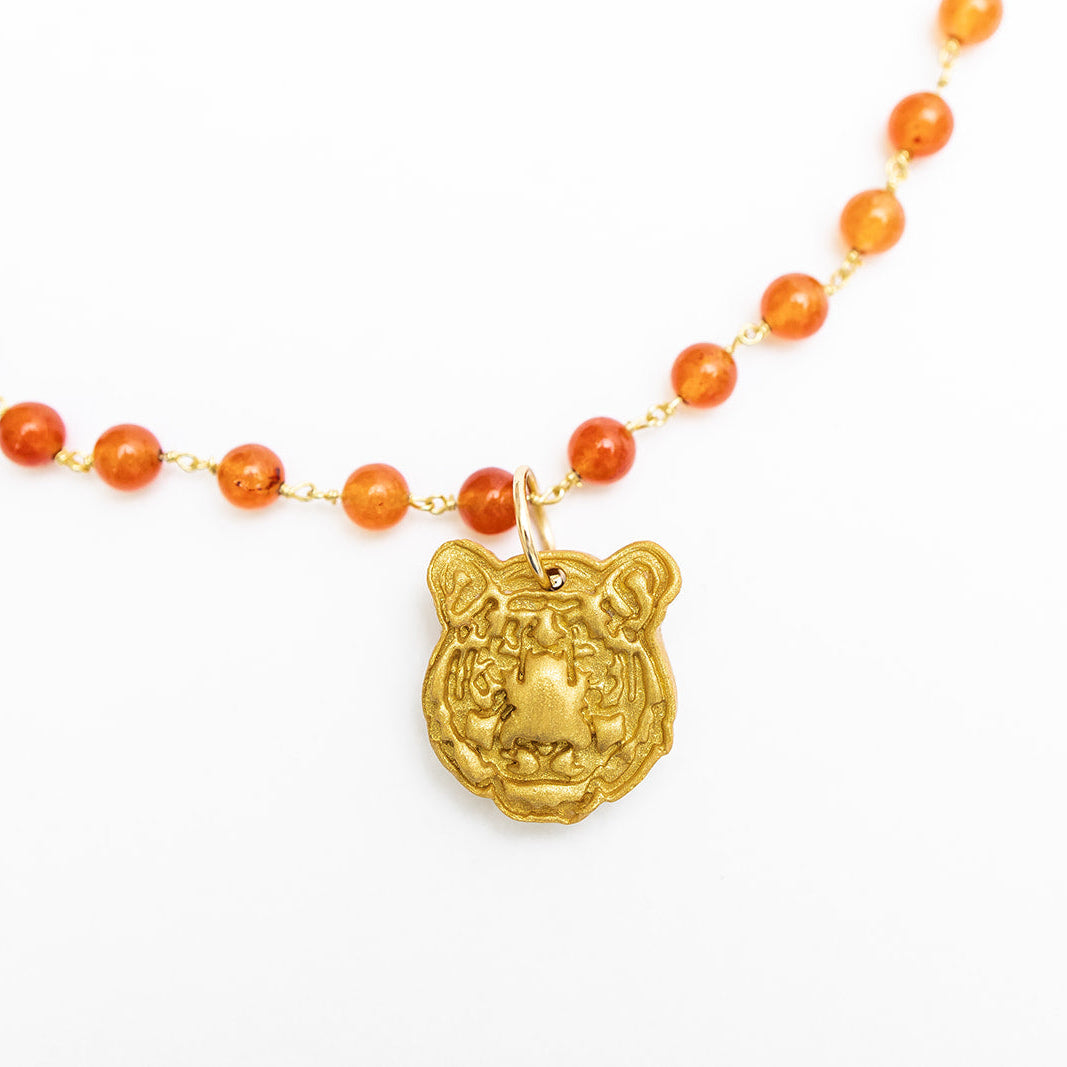 Dark Orange with Small Tiger Face