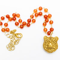 Dark Orange with Small Tiger Face