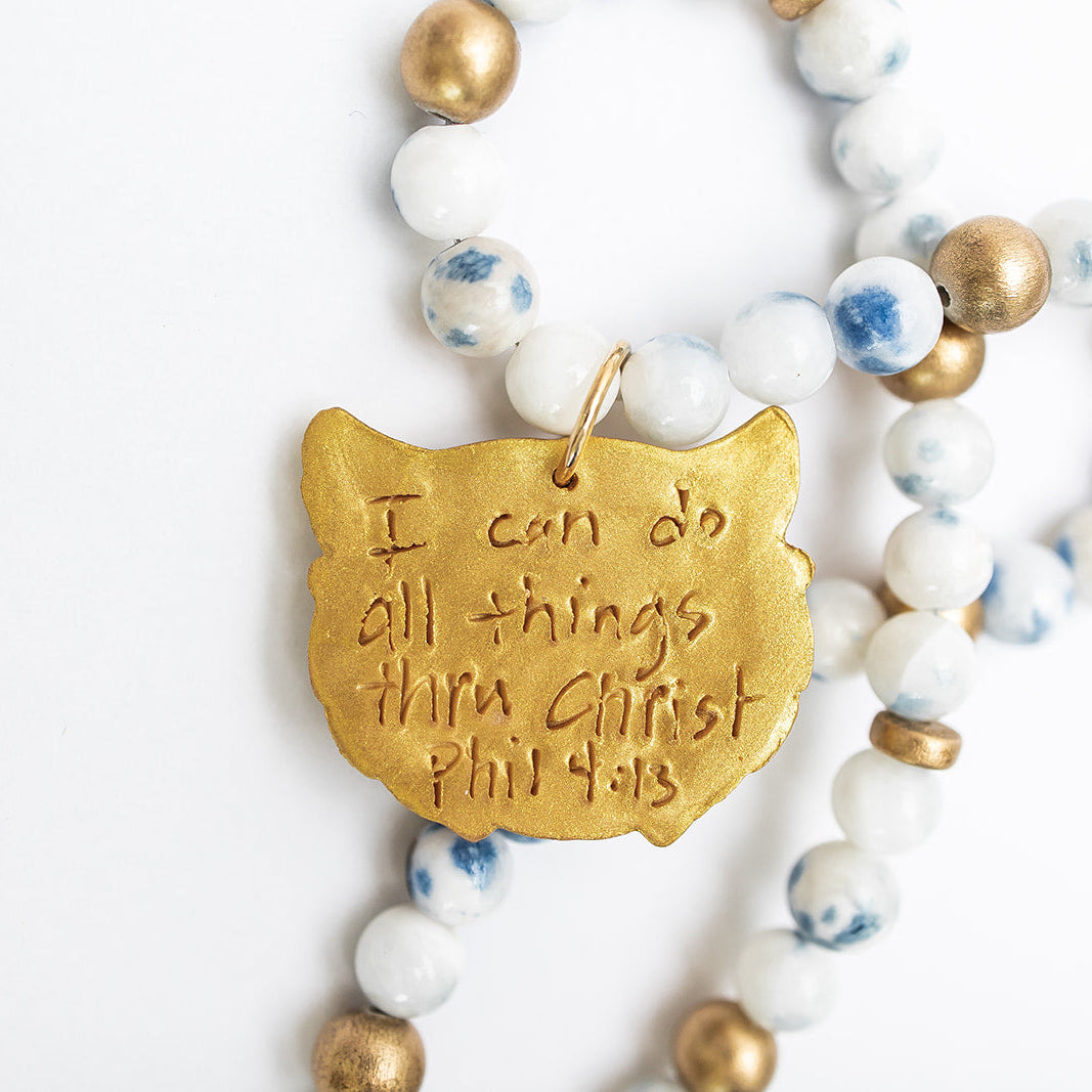 Blue and White Jade with Wildcat
