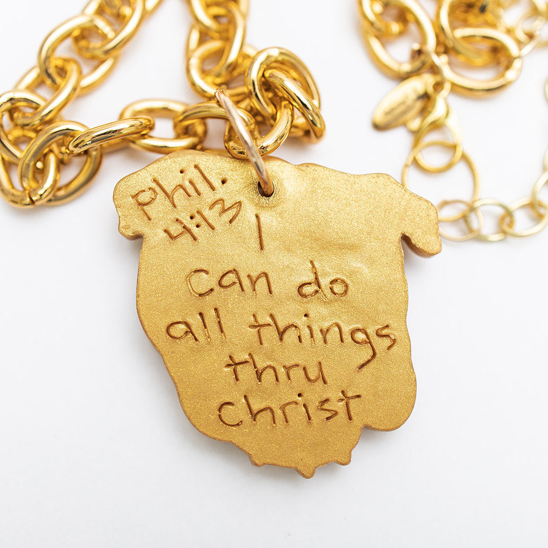 Gold Chain Medium with Bulldog Face
