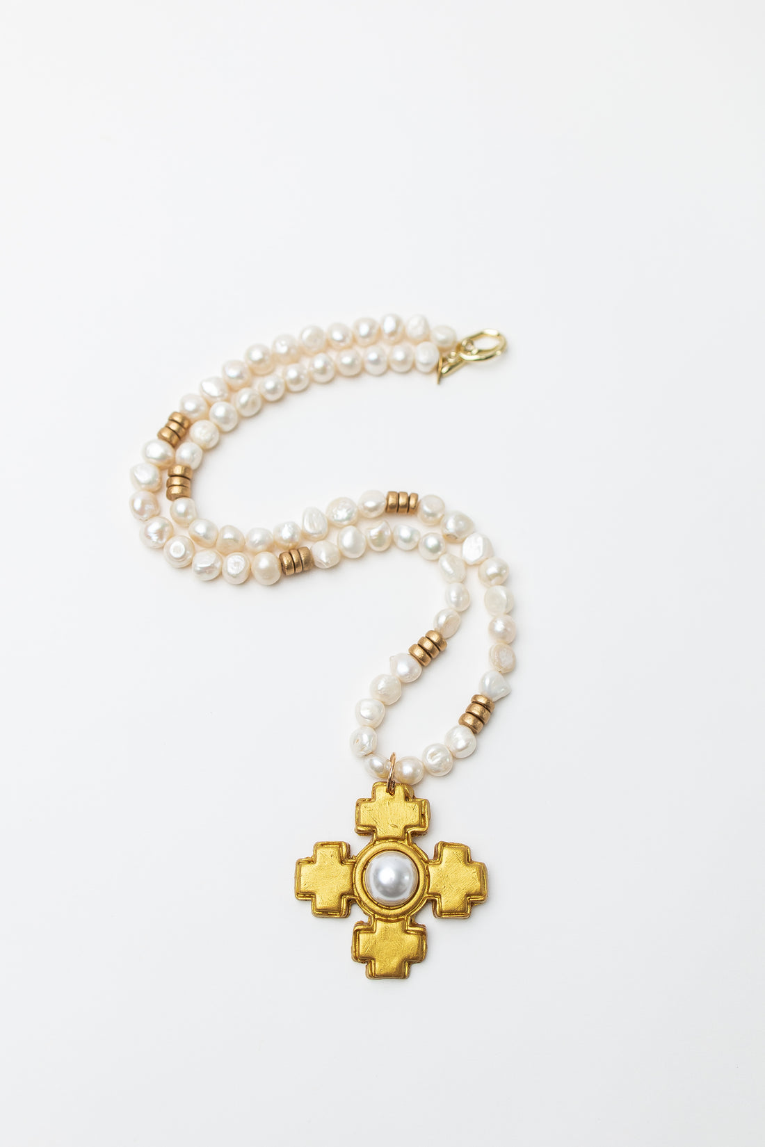 34" Fresh Water Pearls with Becky Pearl Cross