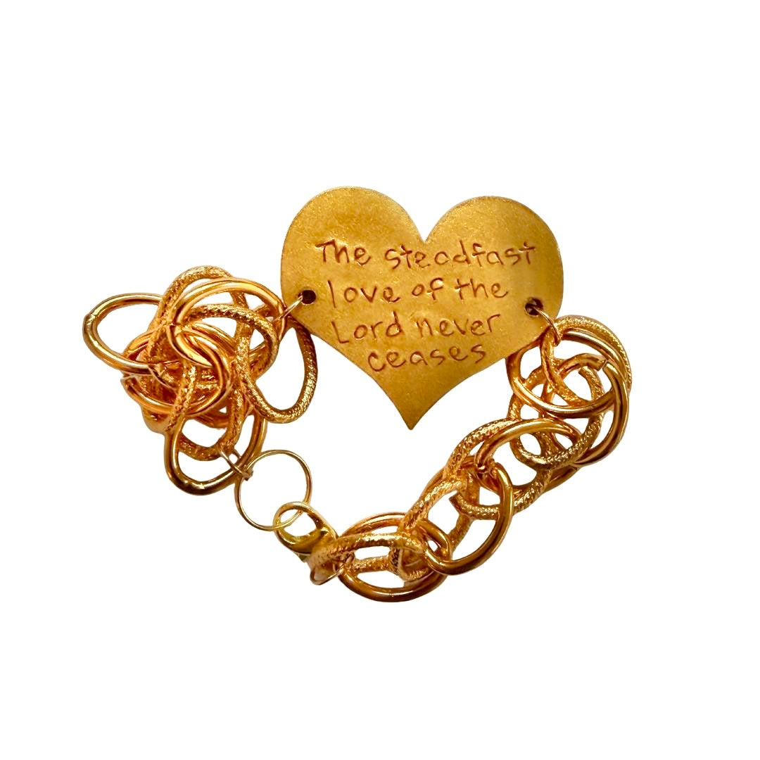 Double Gold Chain Heart Bracelet