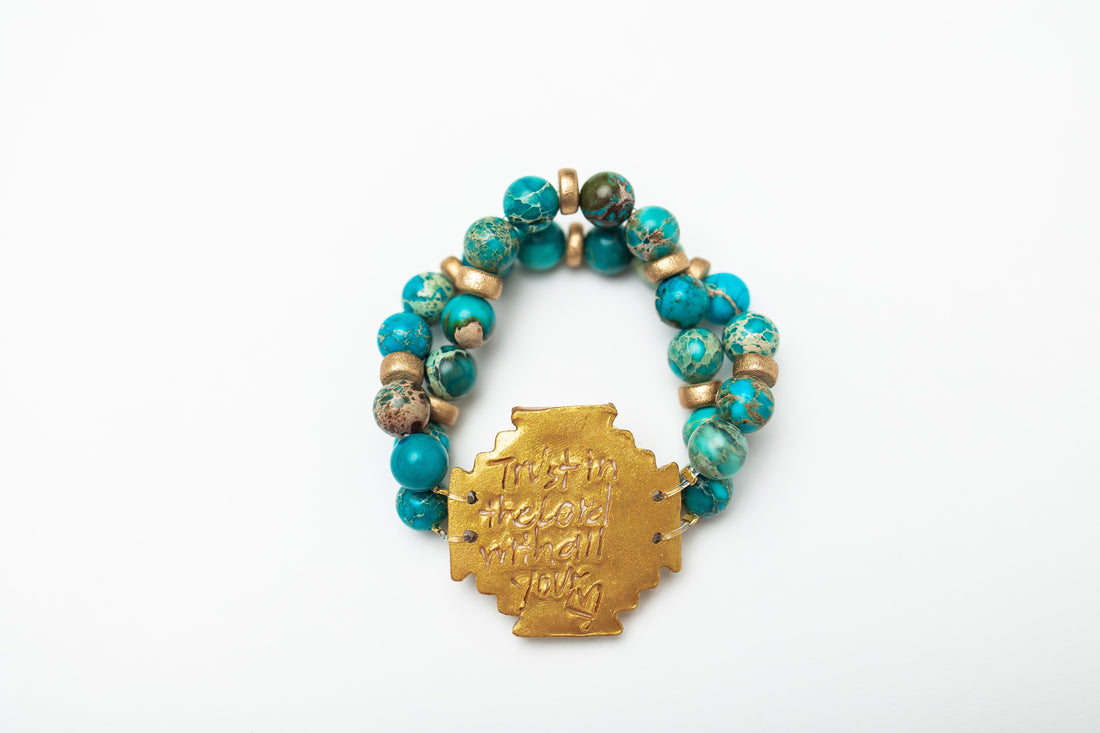 Turquoise Sea Jasper with Jerusalem