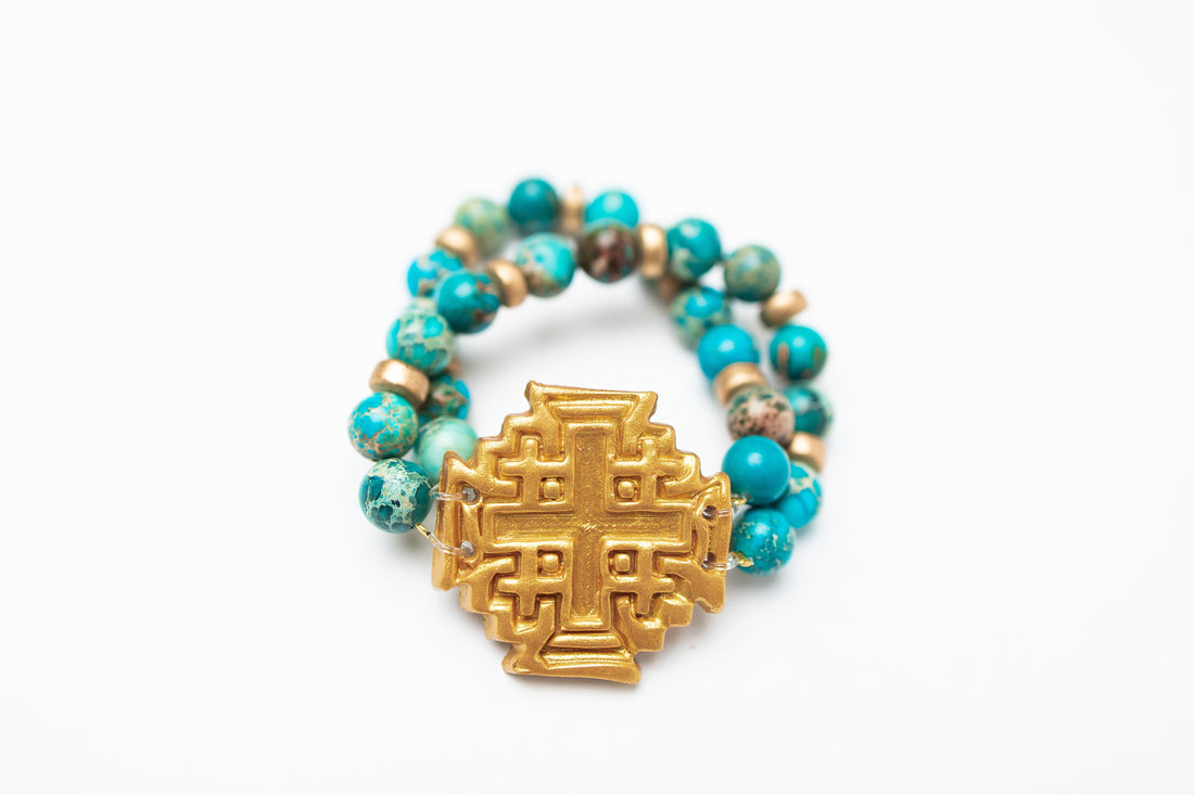 Turquoise Sea Jasper with Jerusalem