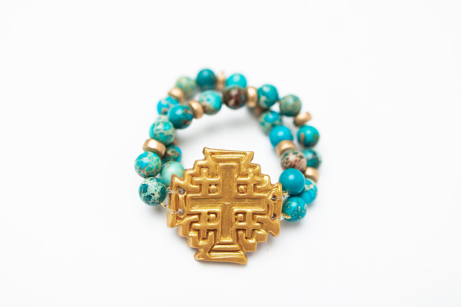 Turquoise Sea Jasper with Jerusalem