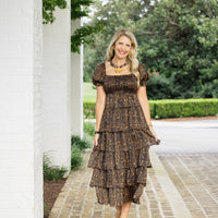 Smokey Quartz with Camellia Blossom Necklace