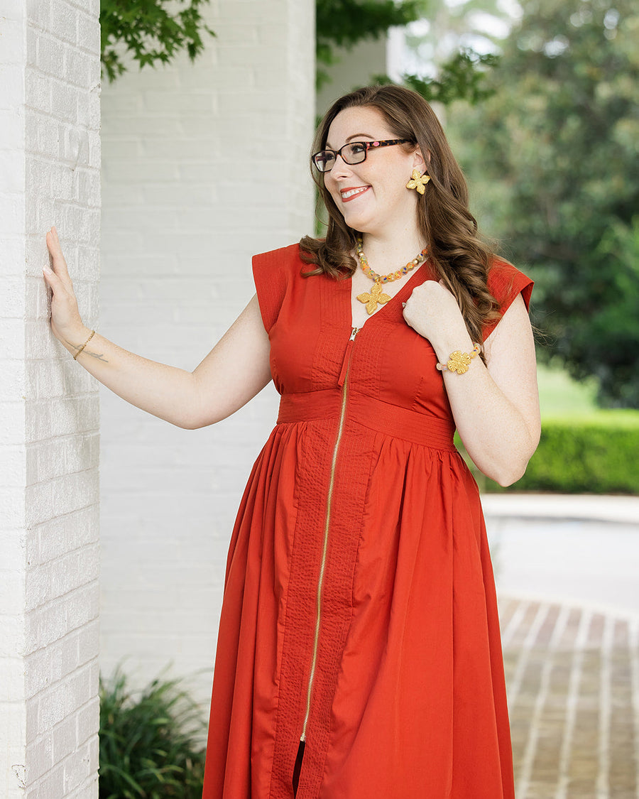 Rainbow African Sea Glass with Rachel Cross Bracelet