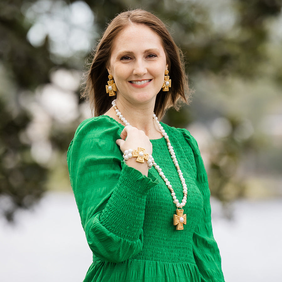 34" Freshwater Pearls with Anna Pearl Cross