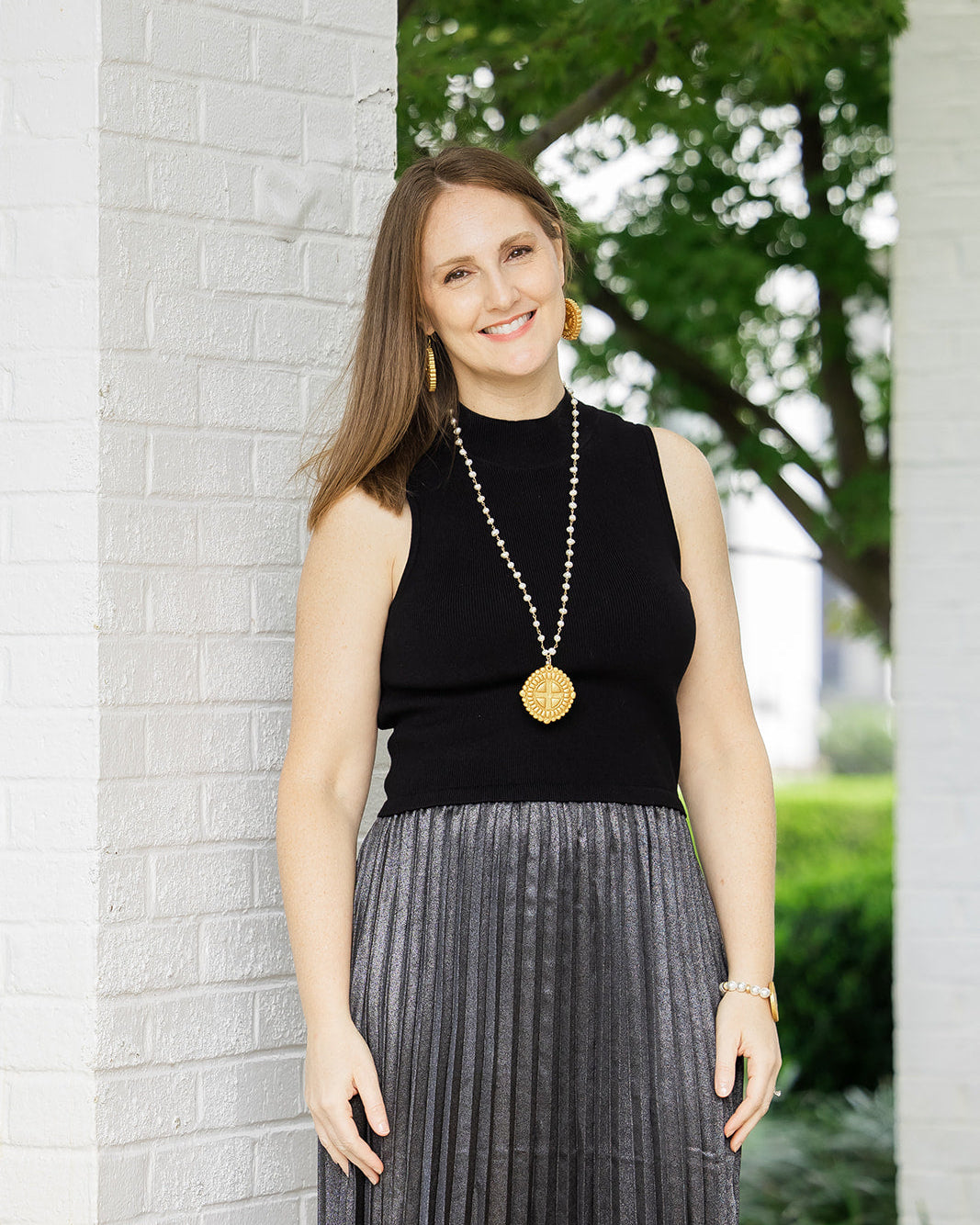 32" Fresh Water Pearl Chain with Annette Cross