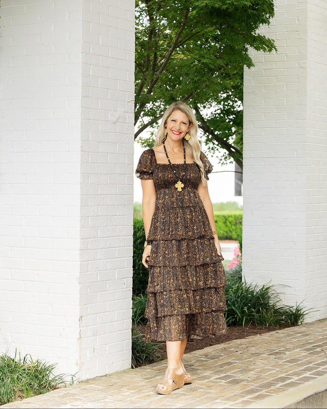 Black Lava with Leah Cross Necklace