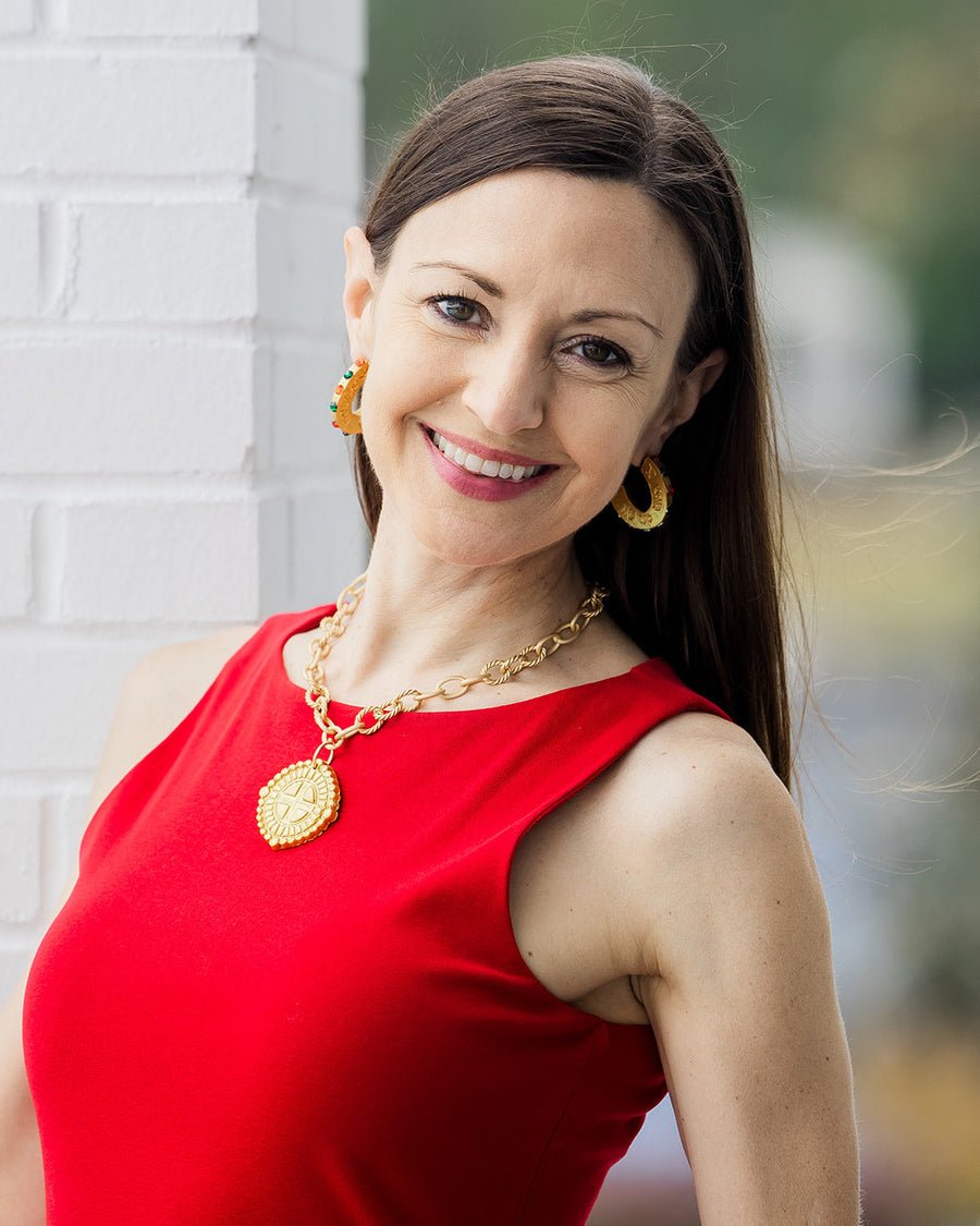 Gold Cable Chain with Annette Cross