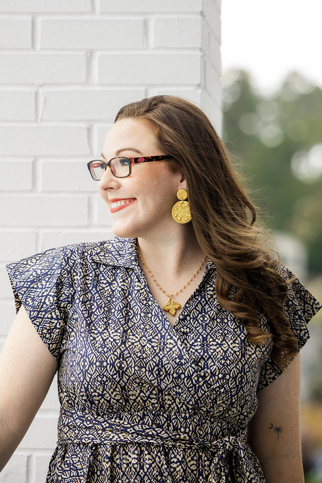 Gold Pyrite Chain with Kait Cross