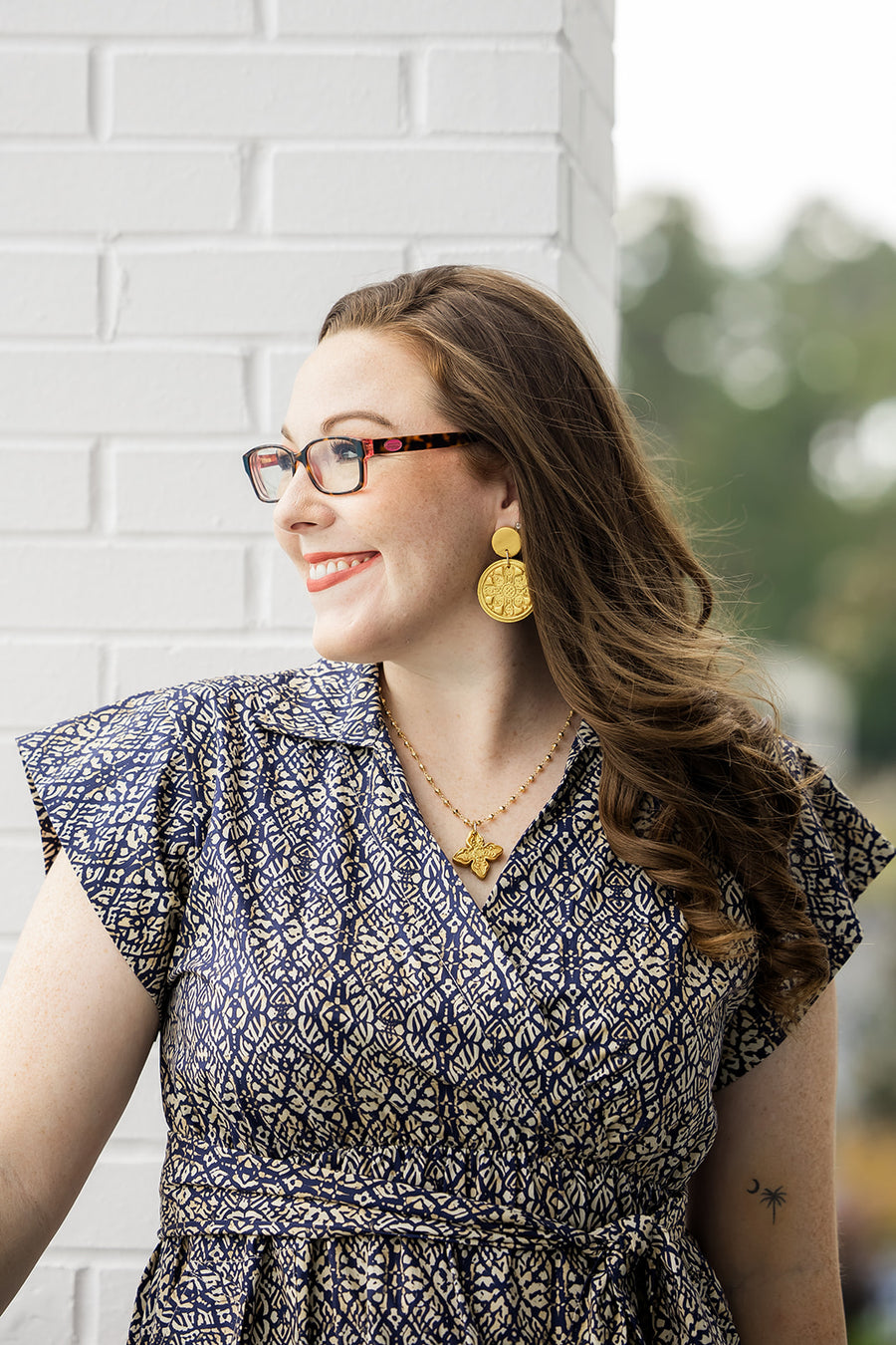 Gold Pyrite Chain with Kait Cross