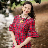 Smokey Quartz with Camellia Blossom Necklace