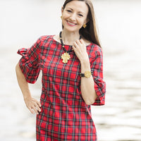 Black Lava with Cherrie Cross Necklace