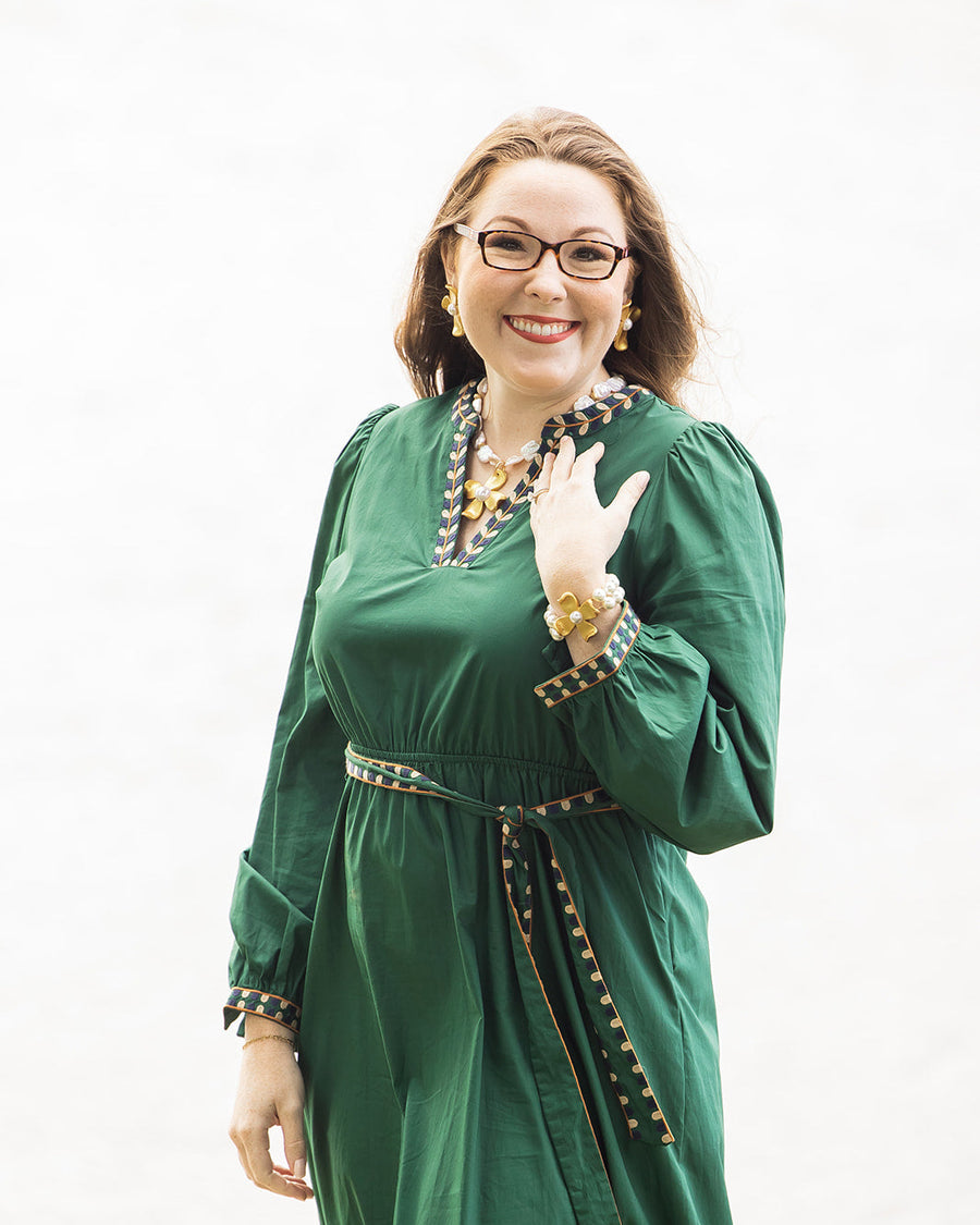 Rectangle Fresh Water Pearl with Dogwood Pearl Necklace