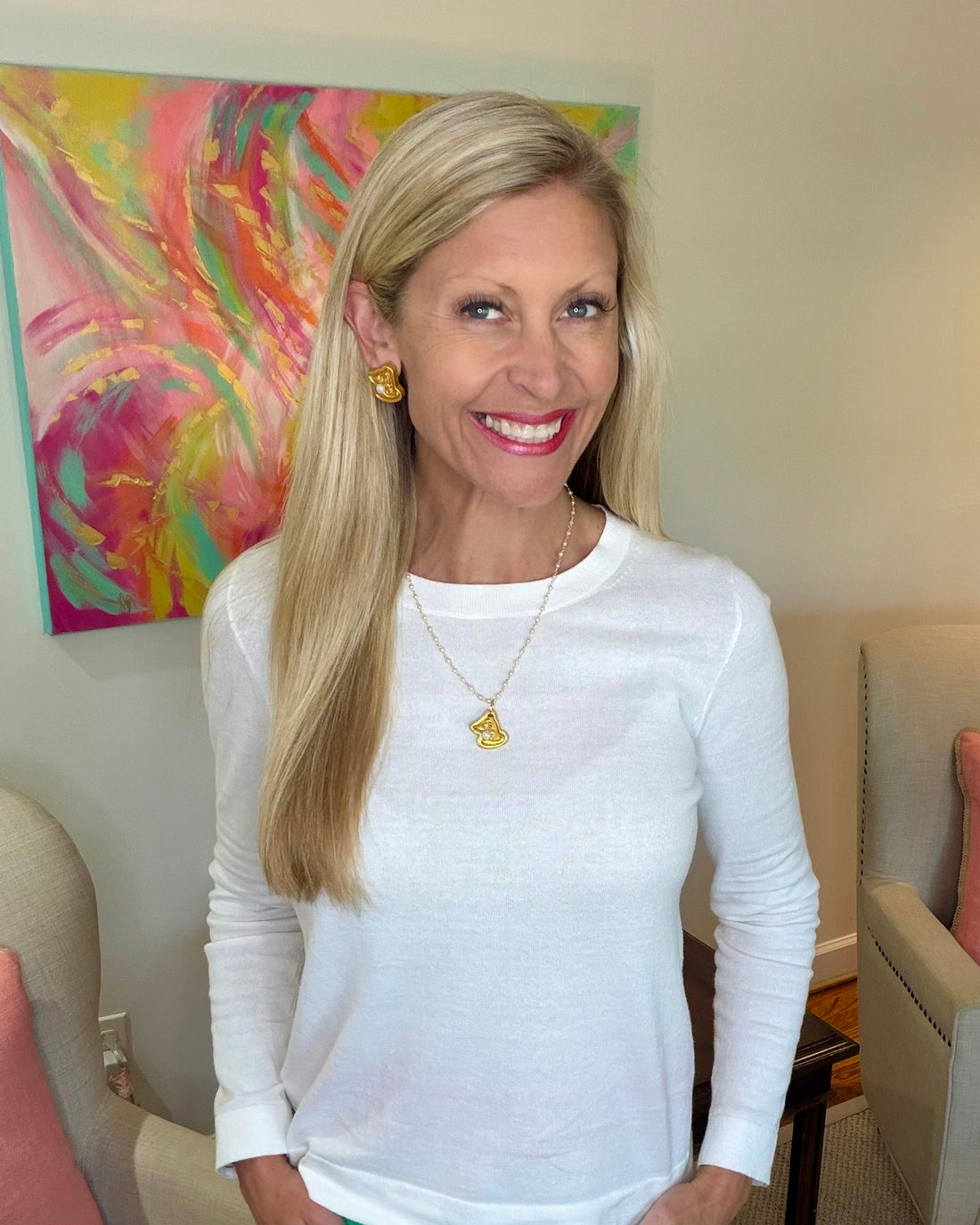 Pearl Chain with Golf Medallion Necklace