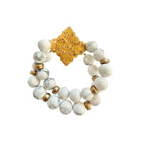 African White Turquoise with Ellie Cross Gem Bracelet