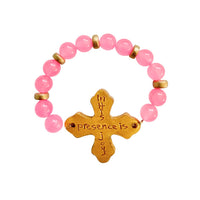 Pink Jade with Sarah Cross Bracelet