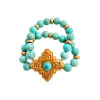 Turquoise Jade with Ellie Cross Gem Bracelet