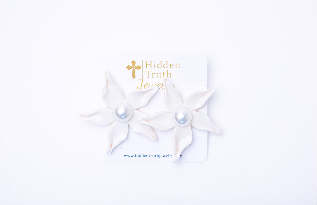 White Lily Studs