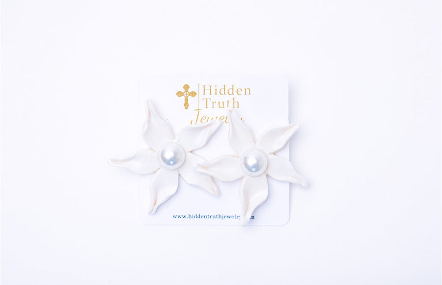 White Lily Studs