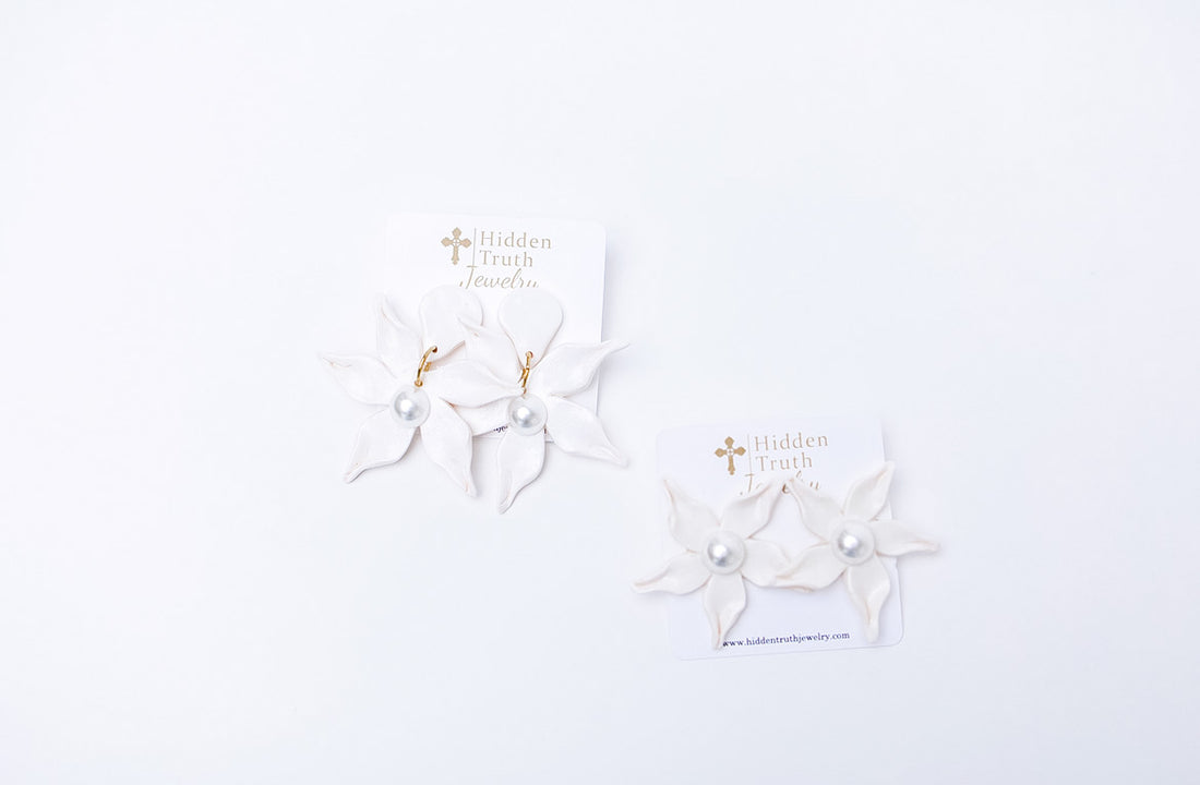 White Lily Studs