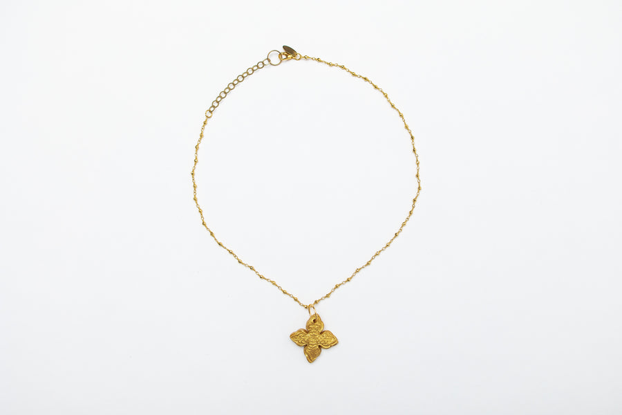 Gold Pyrite Chain with Kait Cross