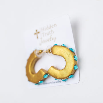 Small Turquoise Hoops