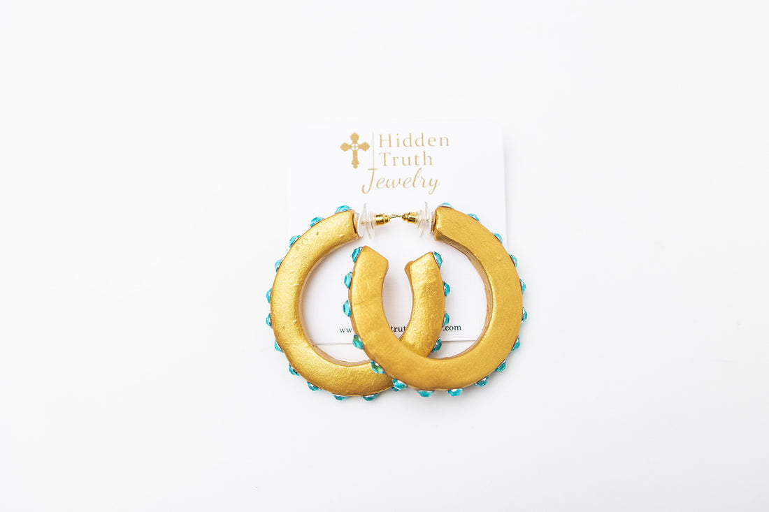 Turquoise Hoops