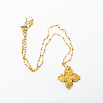 Gold Pyrite Chain with Kait Cross