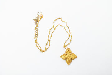 Gold Pyrite Chain with Kait Cross