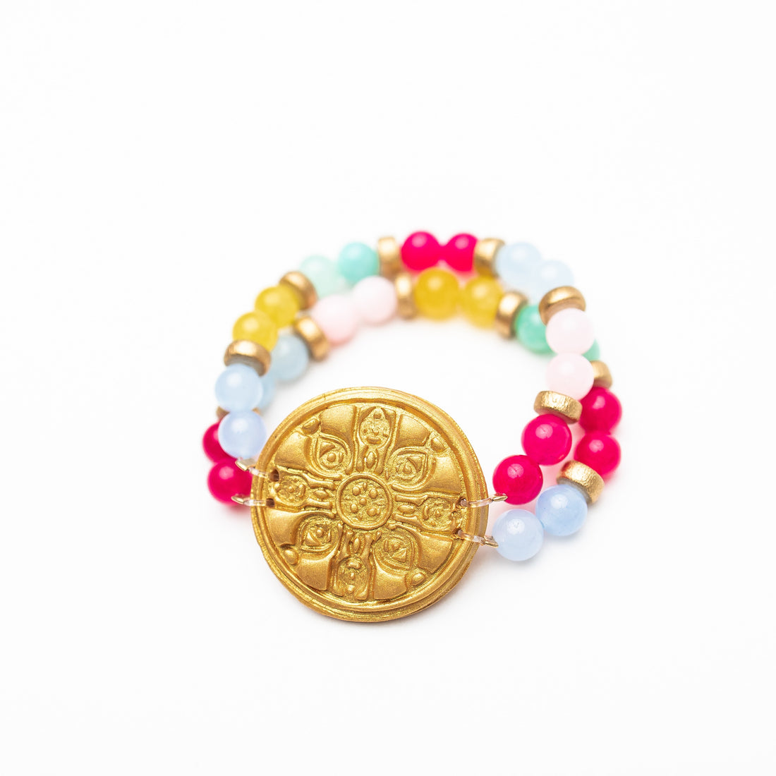 Double Strand Colorblock with Holly Cross