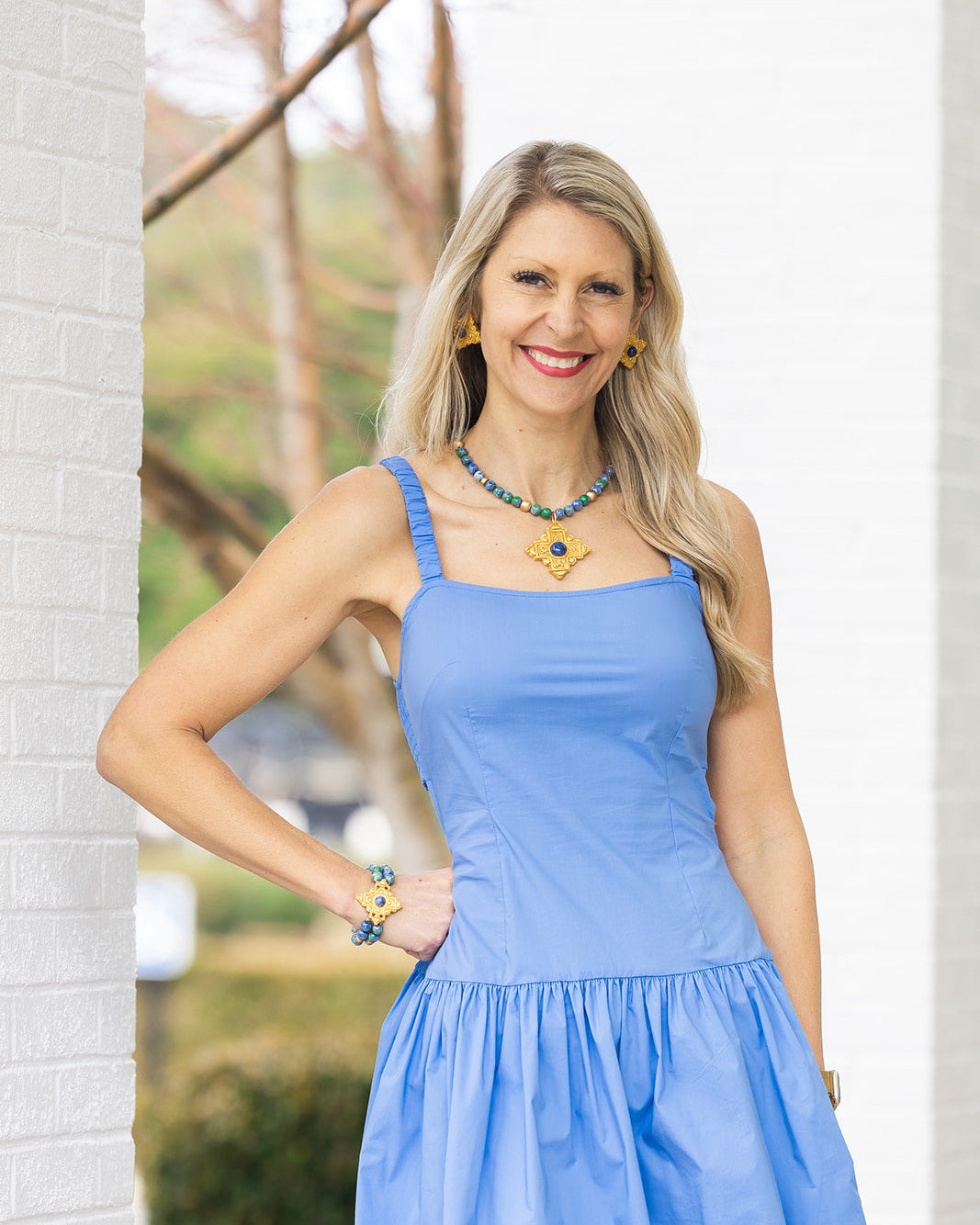 Blue and Green Jasper double strand with Ellie