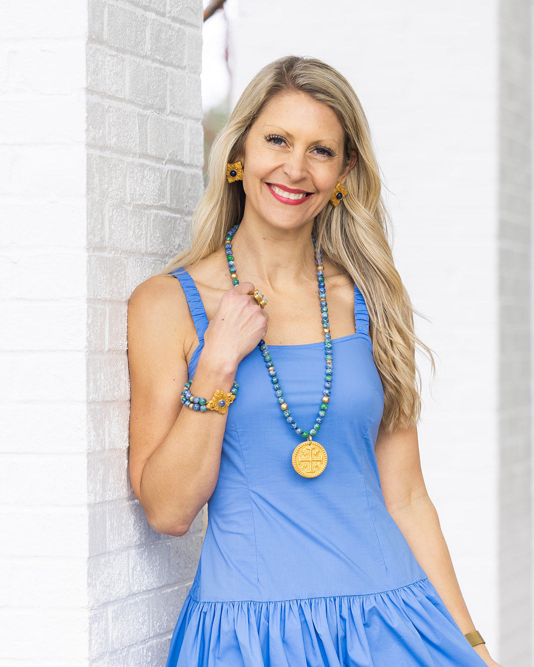 Blue and Green Jasper double strand with Ellie