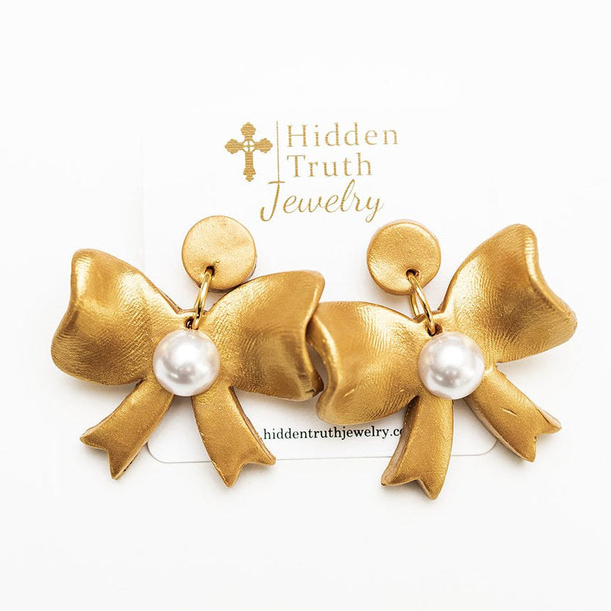 Bow Pearl Dangles