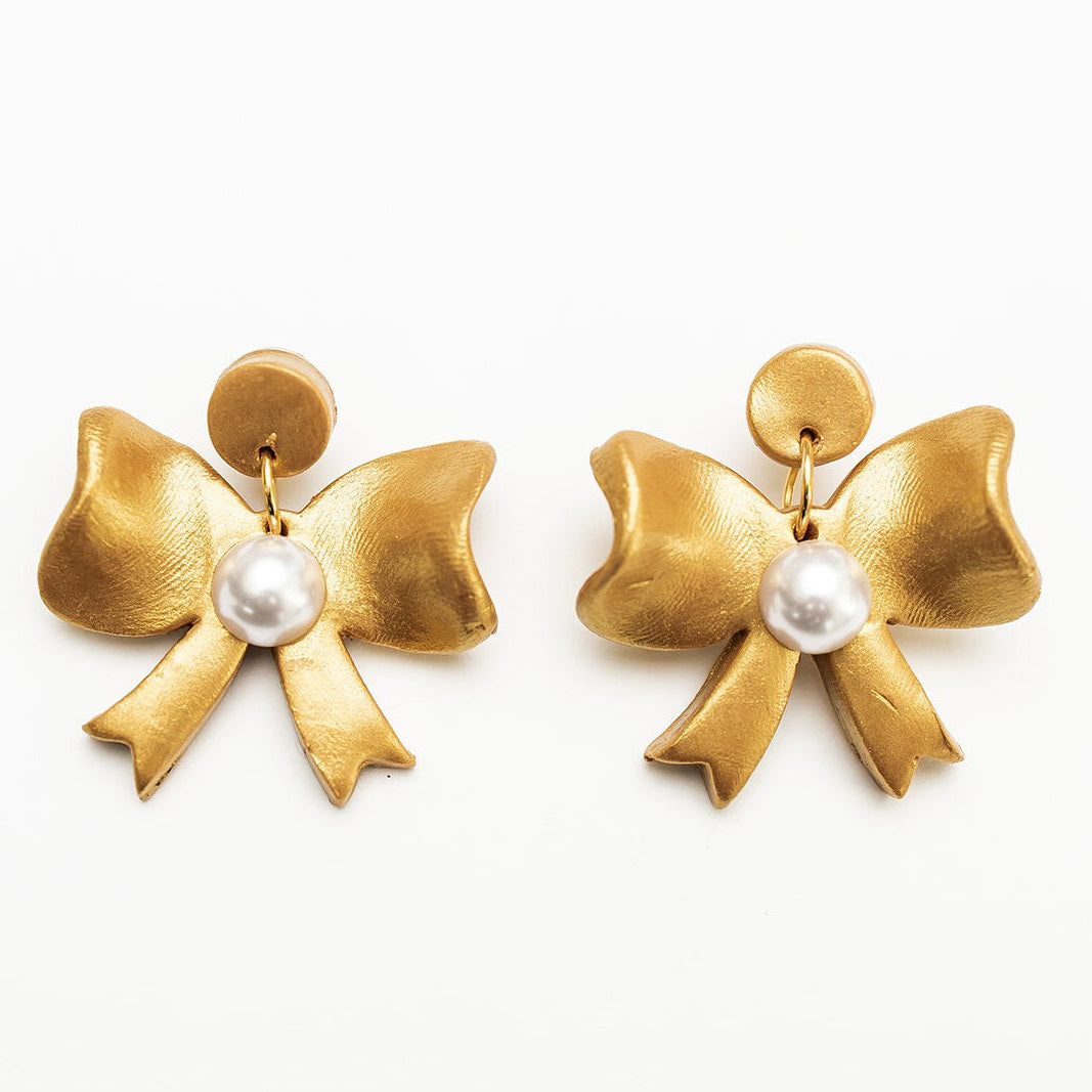 Bow Pearl Dangles