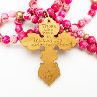 34" Pink Sea Jasper with Miriam Cross