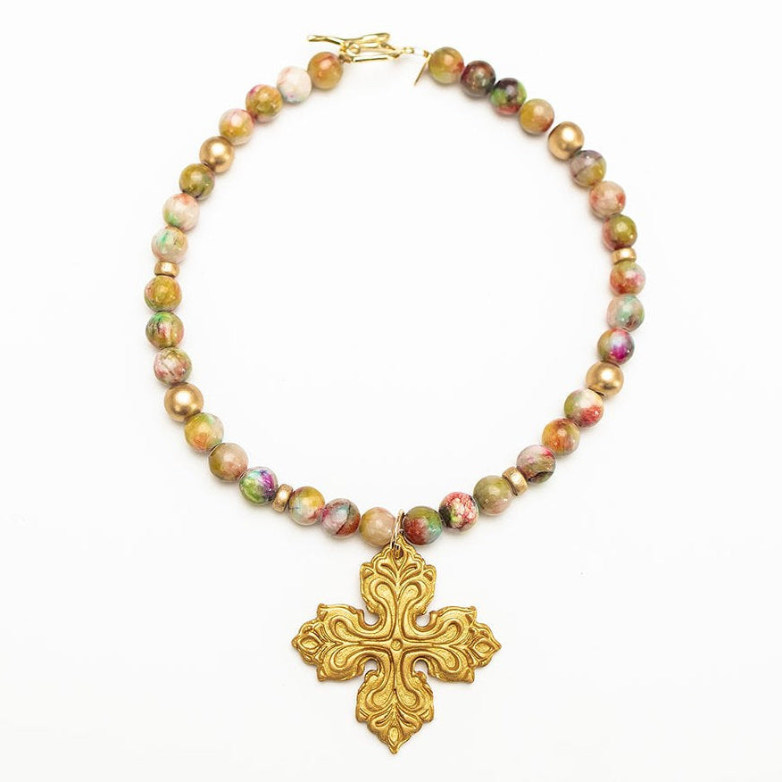 18" Pink Candy Jade with April Cross