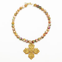 18" Pink Candy Jade with April Cross