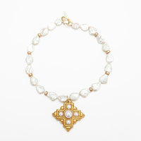 Teardrop Fresh Water Pearls with Ellie Pearl Cross