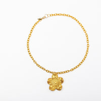 Gold Link Chain with Gardenia Blossom