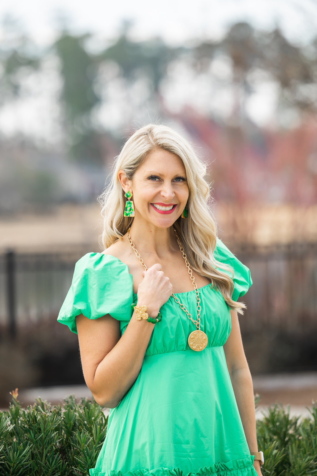 Green Multi Confetti Dangles