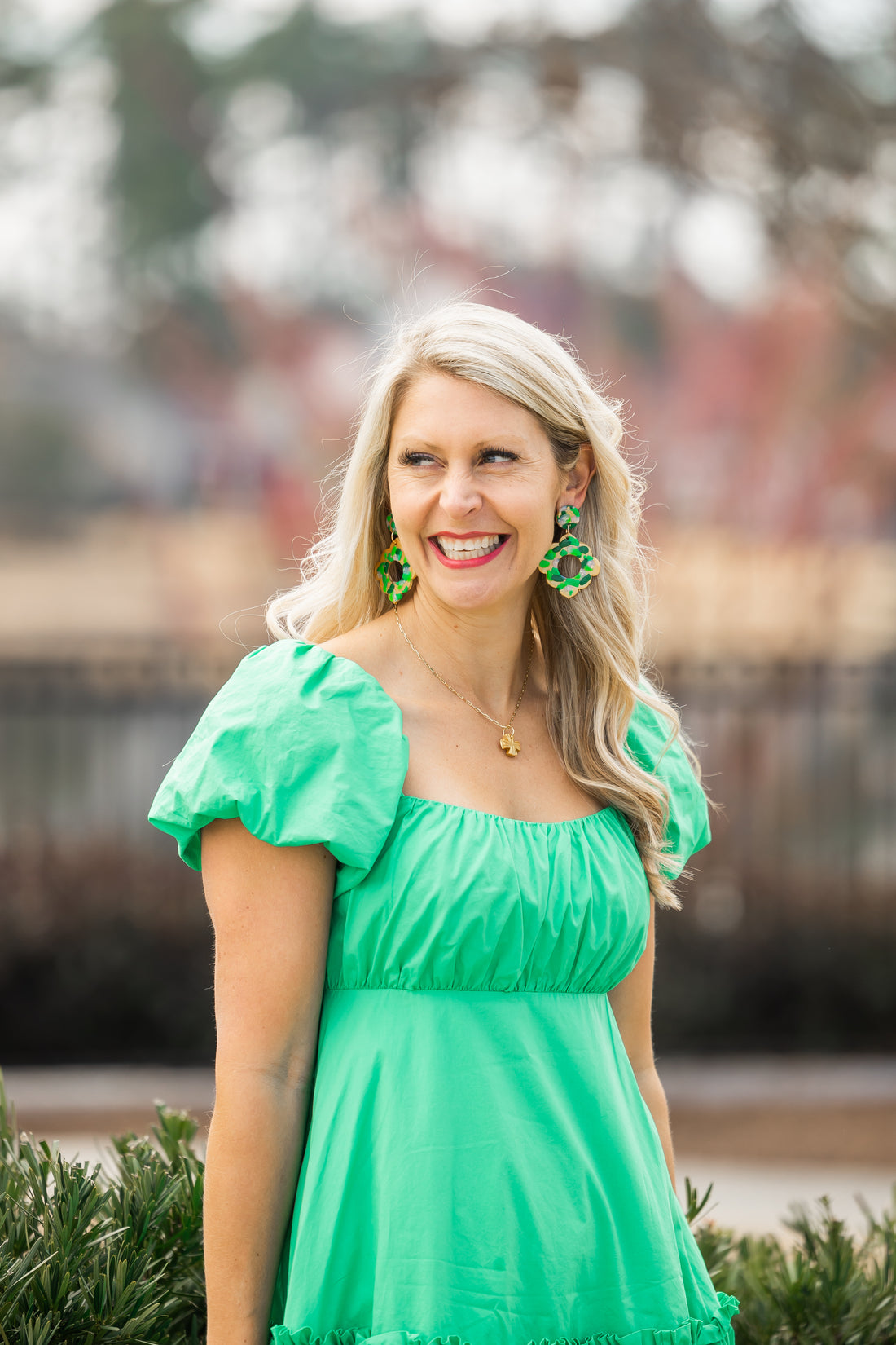 Green Multi Confetti Dangles