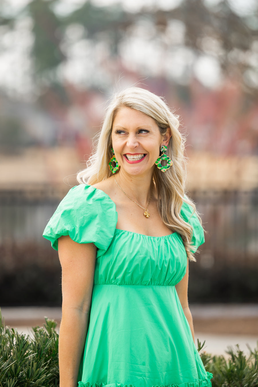 Green Multi Confetti Dangles